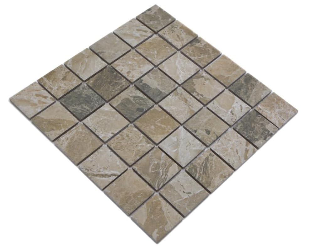 Mosaico de cerámica de mosaico de cerámica con aspecto de piedra, color marrón arena, revestimiento de pared, azulejos de cocina, azulejos de pared