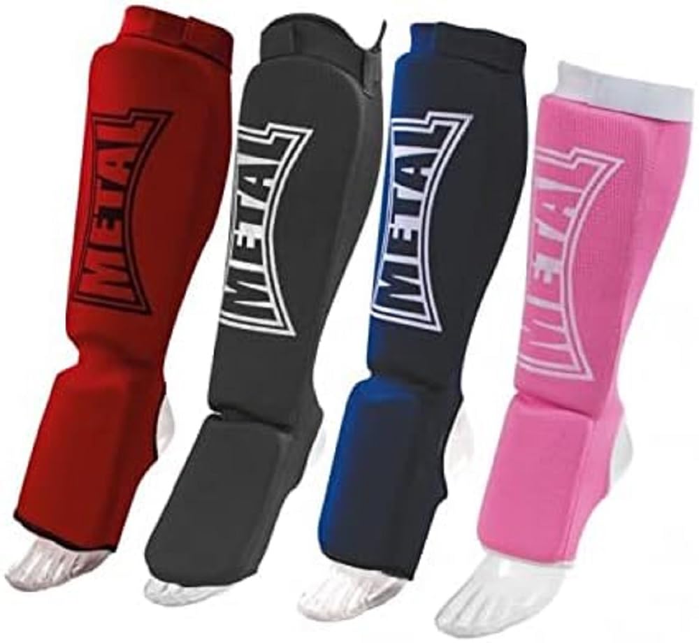 Protège-Pieds METAL BOXE Bleu Taille S - Pour Full Contact, Karaté, MMA
