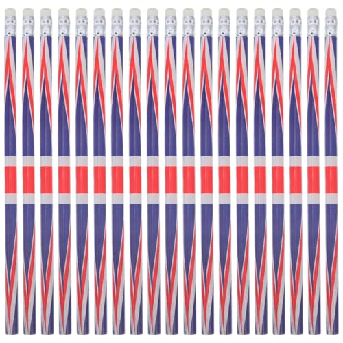 Lurrose Lot De 60 Crayons En Bois Drapeau Anglais Avec Gomme Crayon À Papier Angleterre Pour Écriture Croquis Papeterie De Bureau Cadeau Union Jack
