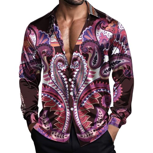 Chemise à manches longues pour homme en imprimé floral aux finitions soignées