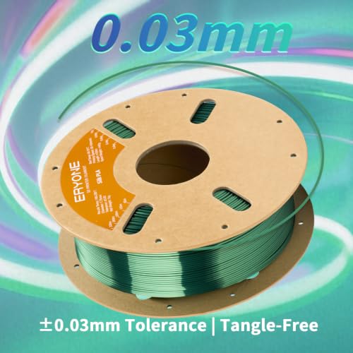 Image of ERYONE Silk PLA Filament for 3D Printer 1.75mm + /- 0.03mm, Shiny Filament 1kg (2.1lbs) /Spool, Olive Green