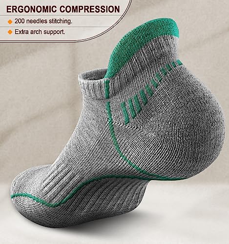 Image of BULLIANT Men Running Ankle Socks 6Pack-Cushioned Support-Low Cut No Show | Fully Terry Sole | Arch Support | Seamless Toe Closure | Moisture-Wicking Breathable Mesh | Reinforced Heel&Toe