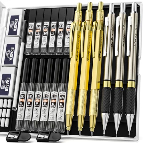 Nicpro MG368 Gold Art Mechanical Pencil Set cover