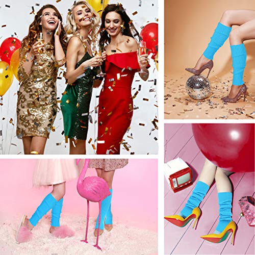 Image of v28 Women Warm Leg Warmers 80s Retro Party Costume Knit Ballet Neon Long Socks