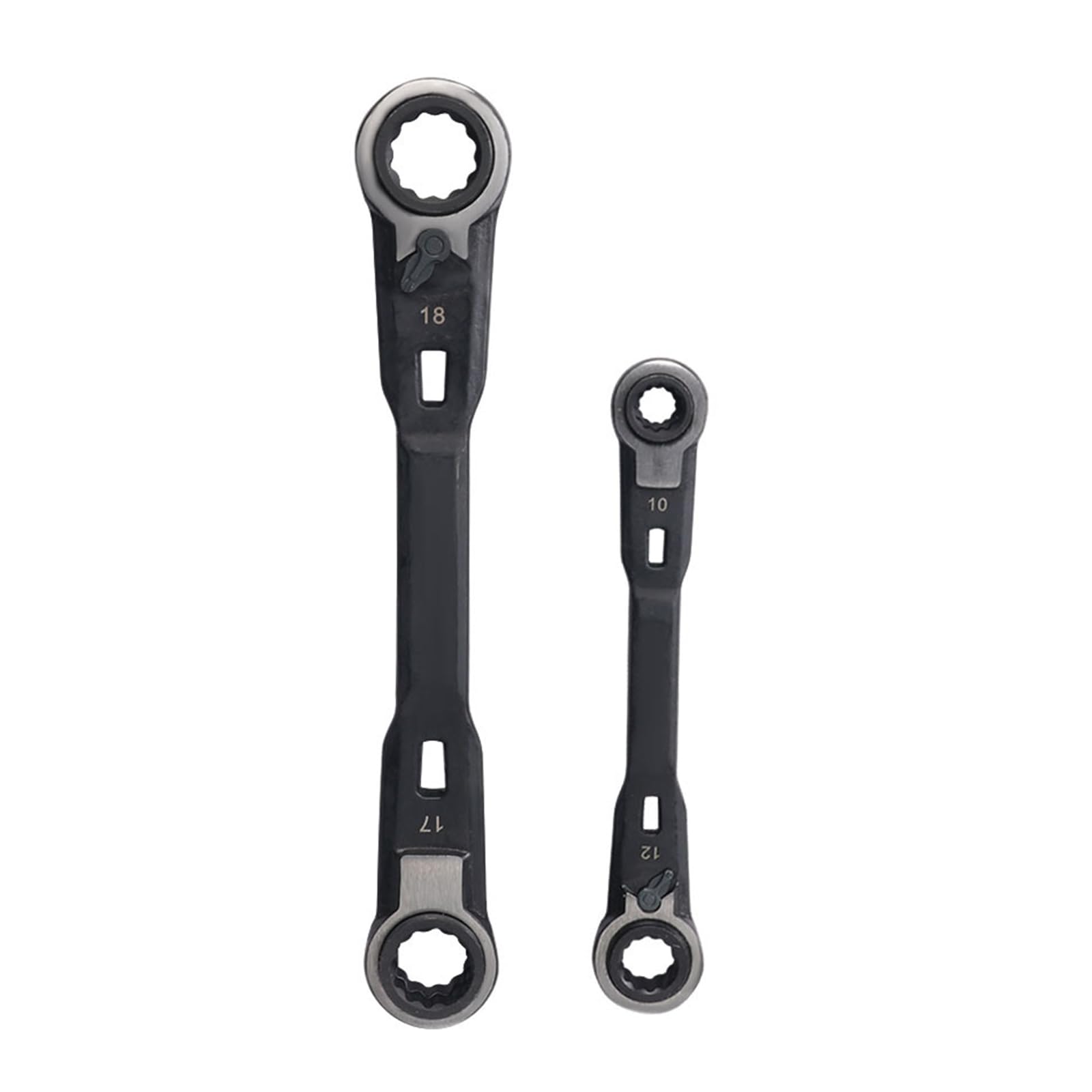 2Pcs 4 in 1 Wrench Set Pocket Ratcheting Wrenches for Household Repairs Automotive Work Maintenance Household Repair Multifunction Wrench