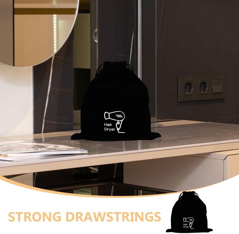 Hair Dryer Travel Bag Drawstring Organizer Pouch for Hair Styling Tools and Jewelry Storage 11.81X10.23X0.19In Lightweight Portable Case for Home Hotel and Travel - Image 3