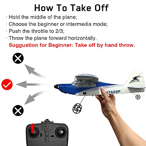 image for VOLANTEXRC RC Plane Ready to Fly for Beginners, 2.4Ghz 2-CH Remote Con