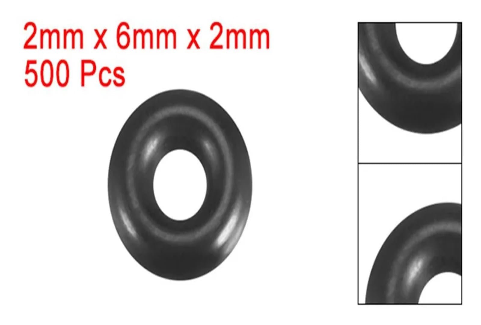 Złączki sprzętowe 500 szt. O-ringi Uszczelki Kauczuk nitrylowy 2 x 6 x 2 mm Pierścienie uszczelniające Uszczelka uszczelniająca do maszyn Naprawy hydrauliczne Hydraulika Podkładka uszczelniająca