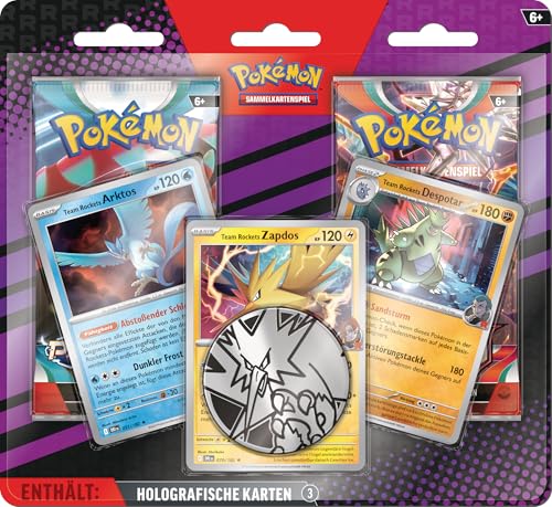 Pokémon-Sammelkartenspiel: Aufgewerteter 2er-Pack-Blister (3 holografische Karten, 1 Münze & 2 Boosterpacks)