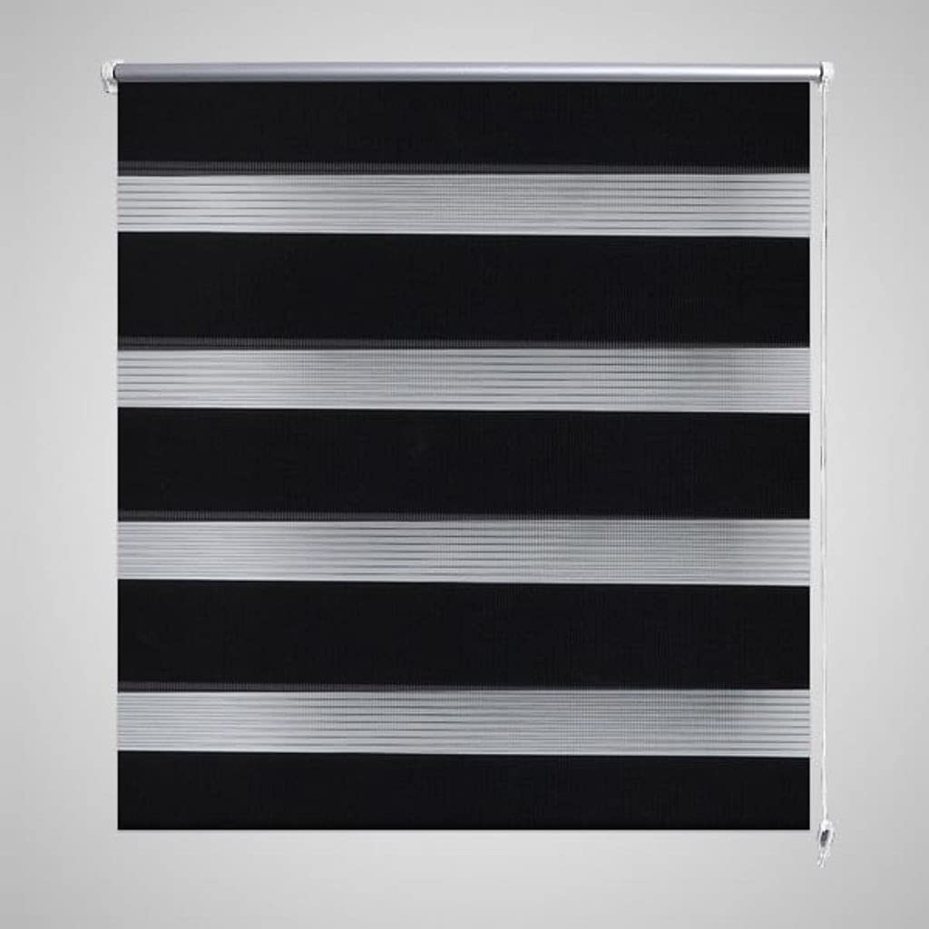 Zebra Blind Insect Screen Blackout Blind Roller 70 x 120 cm Black