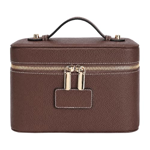 idoltimes Makeup Case for Women Leather Makeup Bag Cosmetic Case with Removable Divider Large Capacity Waterproof Portable Travel Toiletry Make up Organizer Case