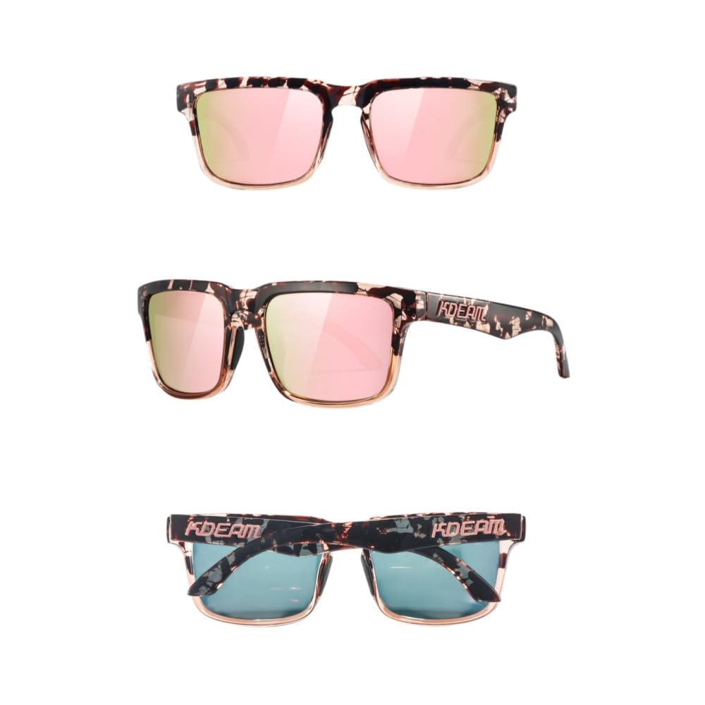 Nyfolk Unisex-Polarisationssonnenbrille, blendfrei, rechteckiger Rahmen im Retro-Stil – ideal für alle Outdoor-Aktivitäten