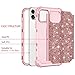 LONTECT Compatible iPhone 11 Pro Max Case Glitter Sparkle Bling Heavy Duty Hybrid Sturdy High Impact Shockproof Protective Cover Case for Apple iPhone 11 Pro Max 6.5 2019, Shiny Rose Gold