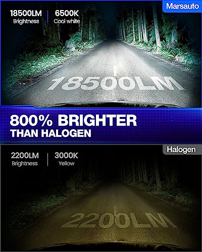 Image of Marsauto 9006 /HB4 Driving Bulbs, 800% Super Bright 6500K Cool White 9006 Driving Fog Bulb, IP68 Waterproof Pack of 2