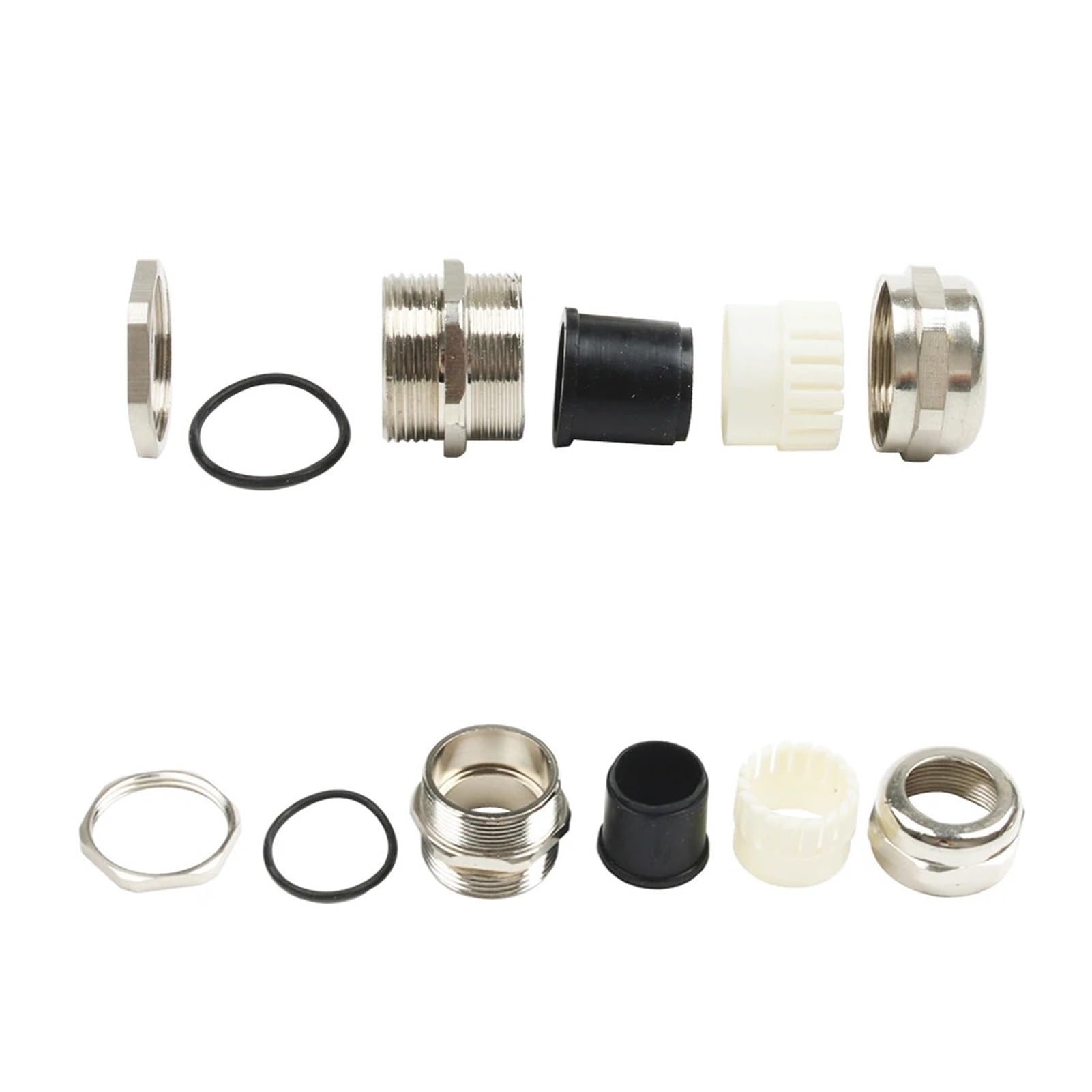 Forvexilla One Color 10Piece Nickel Brass Metal Ip68 Waterproof Cable Glands Connector Wire(M12x1.5 Fit 3-6.5Mm)