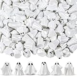 80Pcs Mini Resin Ghosts Tiny Small Ghost Figurines Miniature Halloween Decorations for Spooky Tiered Tray Home Table Centerpiece Decor Vase Filler Party Favors Gift