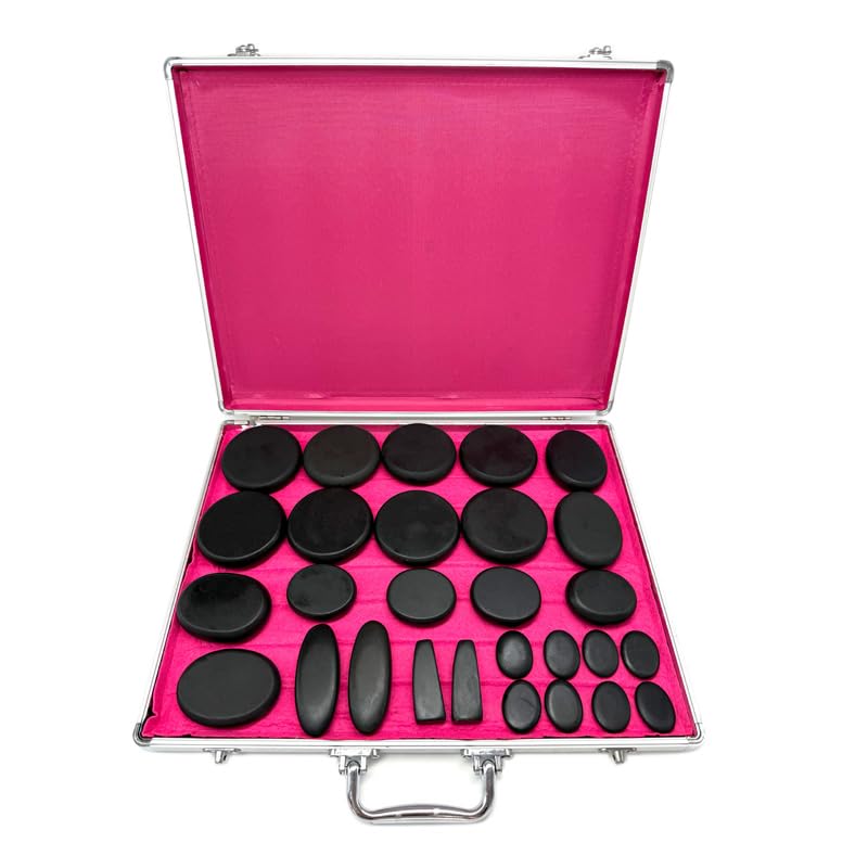 Pierre Chaude Massage NEWFUM Coffret de 28 Pierres pour Massothérapie et Spa
