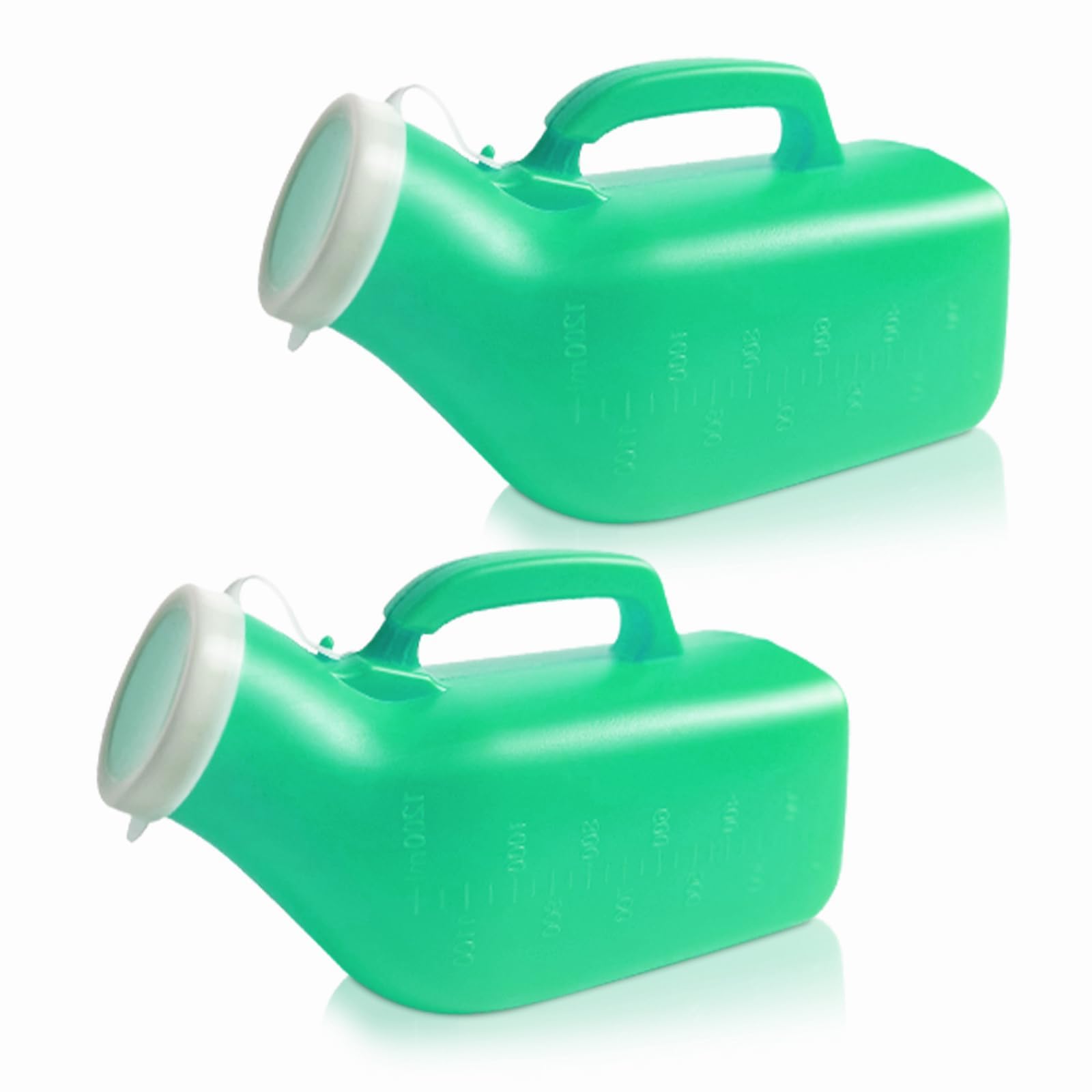 meleg otthon Bouteilles d'urine, urinoirs Portables pour Hommes, Anti-déversement 1200 ML pour hôpital, Incontinence, extérieur, Voiture, Voyage (vert-2-men)