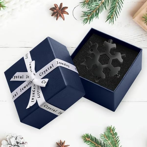 Miniatura 7 de Multiherramienta de copo de nieve 18 en 1, multiherramienta compacta de acero inoxidable para uso diario, aventuras al aire libre y proyectos de 1 x