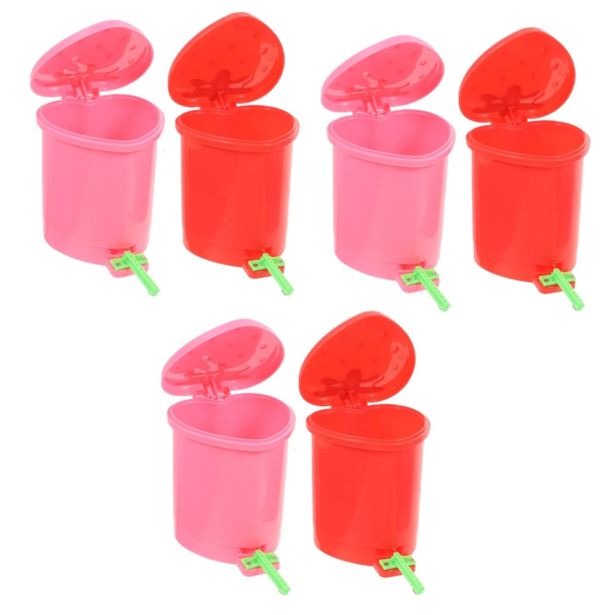 ARTIBETTER 3 Ensembles Décorative Forme De Fraise Lot de Petites Corbeilles À Déchets avec Couvercle pour Chambre 2 Pièces * 3