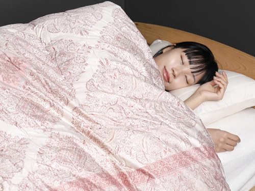 ロマンス小杉 羽毛 掛けふとん ダウン95%・フェザー5%(ハンガリーマザーシルバーグースダウン)ダブルロング ピンク 日本製