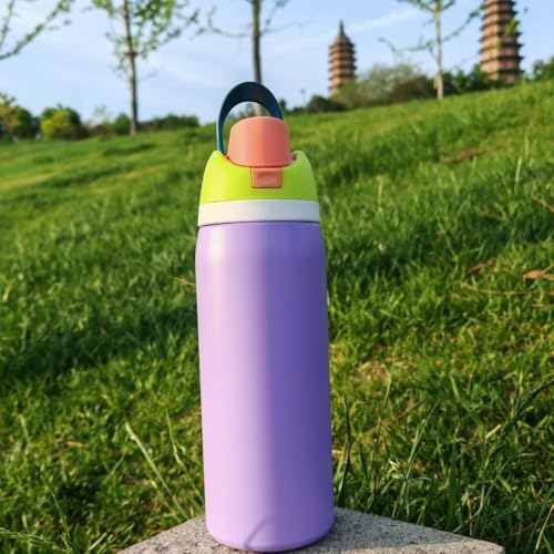 Image of Stainless Steel Water Bottle 32 oz with Flip Lid and Carry Loop (Purple, 960 ml)