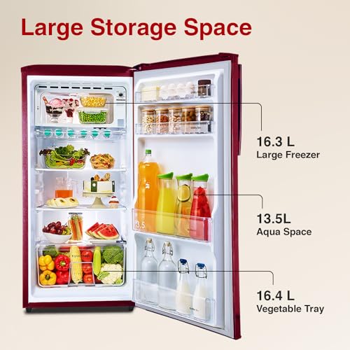Image of Godrej 180 L 3 Star Turbo Cooling Technology, With 24 Days Farm Freshness Direct Cool Single Door Refrigerator(2023 Model, RD EDGENEO 207C THF BH WN, Blush Wine)