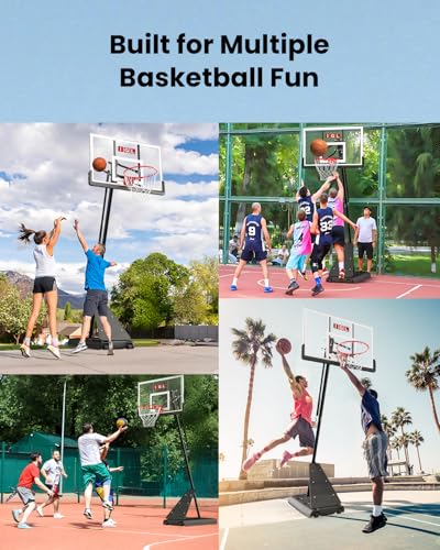 Image of IGL Basketball Hoop Outdoor with 52 Inch Shatterproof Backboard, 10FT Height Portable Basketball Hoop Outdoor, Adjustable Basketball Goal System
