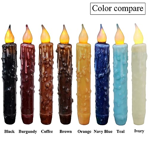 Cvhomedeco. CV00044 Real Wax Hand Dipped Battery Operated Led Timer Taper Candles Rustic Primitive Flameless Lights Decor thumb #6