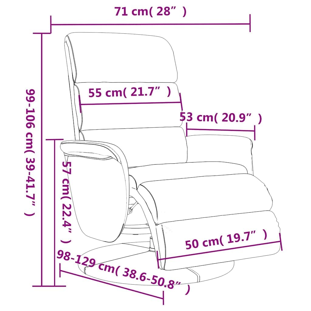 Fotel relaksacyjny z podnóżkiem, wykonany z czarnej sztucznej skóry, regulowany, ergonomiczny, z tapicerką, do salonu, sypialni, biura, do relaksu podczas czytania i oglądania telewizji