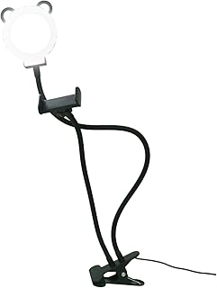 UKCOCO 1pc Adjustable Tabletop Lamp Portable Ring Light Selfie Ring Light Adjustable Phone Stand Portable Desk Lamp Table Lights for Desk Hose Ring Lamp Fill Lamp Desk Fill Lamp Black LED