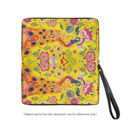 Women Leather Wallet Peacock Print Large Capacity Zipper Purse for Men PU Leather Slim Bifold with 4 Card Slots Passport Travel Wallet3