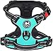 PoyPet Keine Pull Hundegeschirr Front Reflektierende Pet Weste für Hunde mit Einfache Kontrolle Griff und Rückseite perfekt für den täglichen Training, Walken, Running(Mint Blau,M)