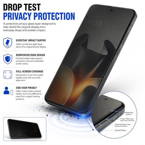 Image of FIRST MART Privacy Tempered Glass for Motorola Edge 70 Max | Anti-Spy Screen Protector, Edge-to-Edge 9H Scratch Protection, Case-Friendly, Bubble-Free | Pack of 1