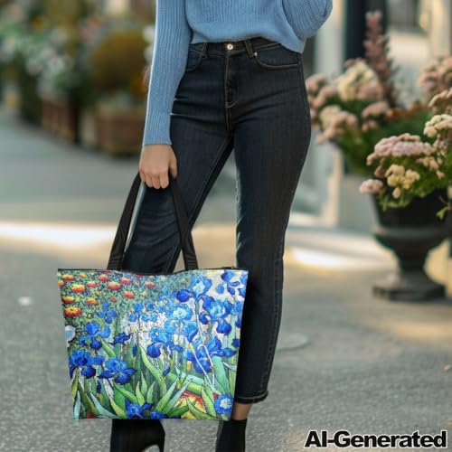 Image of Art Lover Zippered Tote Bag Waterproof Large Work Tote Bags, Artwork Women's Purse Handbags Travel Totes