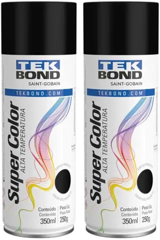 Kit 2 Tintas Spray Preto Fosco Alta Temperatura 350ml/250g
