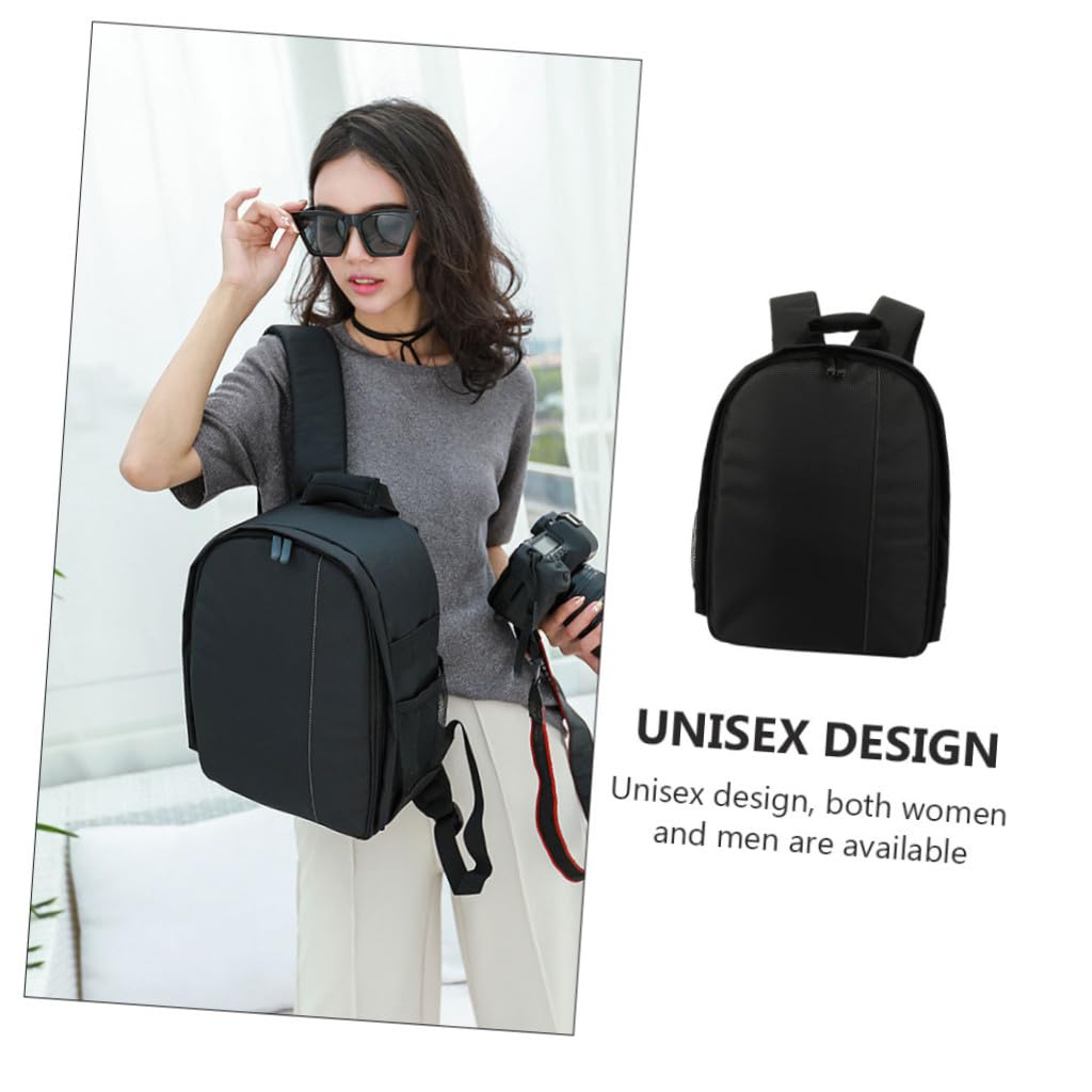 HOMSFOU Zaino per Fotocamera in Nylon Custodia Porta-accessori, Organizer Interno Modulare, Borsa da Viaggio Resistente Agli Urti per Escursioni e Uso Quotidiano
