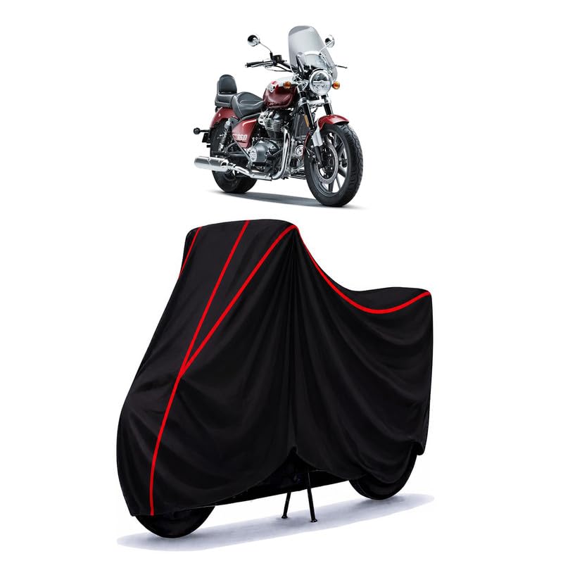 Image of Super Meteor 650 Water Resistant Bike Cover for All Motorcycles & Rain | Heavy Duty Taffeta Fabric | UV Protection, Dustproof, Scratchproof | All Weather Two Wheeler Body Cover with Elastic Bottom