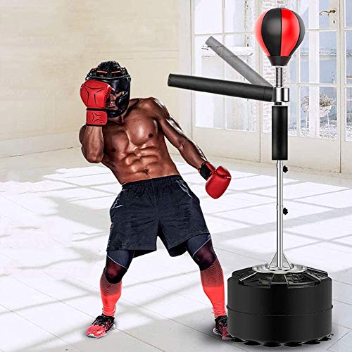 Stands 2 in 1 Boxing Punching Bag Vertical 360° Rotating Reflection Height Adjustable Household Dodge Trainer Children Adult Boxing Ball - Thumbnail 7