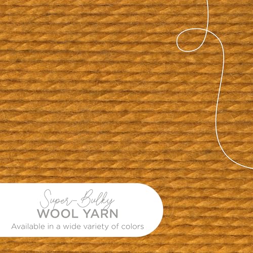 Image of Lion Brand Yarn Wool-Ease Thick and Quick Yarn, Soft and Bulky Yarn for Knitting, Crocheting, and Crafting, 1 Pack, Mustard | Super Bulky Wool Acrylic Blend Fiber for Soft Hats, Sweaters, Chunky Blankets, Yarn for Crochet, Knitting, Crafts, Weaving