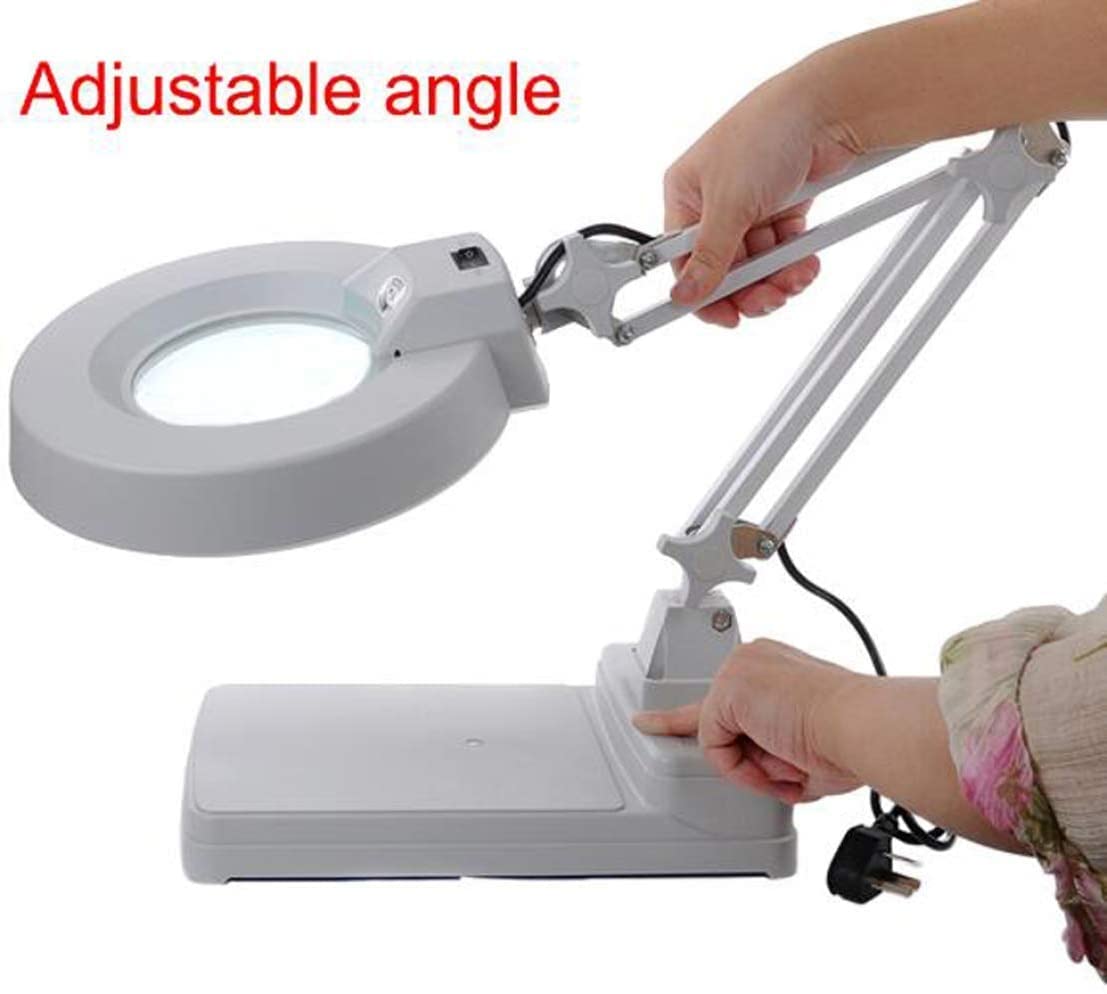 Lupa, 3X/5X/8X/10X Lupa grande con luz LED con soporte - Diseño plegable con lámpara LED - La mejor lupa de manos libres con luz para lectura, manualidades, pasatiempos, banco de trabajo Taste of home