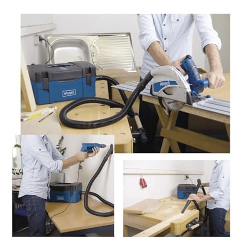 Scheppach HD2P_UK 1250W 230V 50 Hz, 3 in 1 Portable Workshop Dust Extractor, Vacuum Cleaner & Inflator with A Dust Bag, Filter and 4 Attachments, 2 Year Warranty, Blue, 1250 W, 5 liters, 80 Decibeles 8 Scheppach HD2P_UK 1250W 230V 50 Hz, 3 in 1 Portable Workshop Dust Extractor, Vacuum Cleaner & Inflator with A Dust Bag, Filter and 4 Attachments, 2 Year Warranty, Blue, 1250 W, 5 liters, 80 Decibeles - Image 8