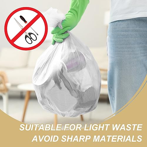 Image of Magesh 12-13 Gallon Trash Bag Strong, Leakage-Free, Medium Garbage Bags Unscented Thick for Office, Kitchen Small Trash Can, 80L, 105 Bags, Clear