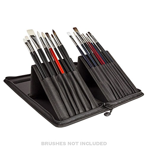 Jackson's Brush Case for Long Handle Brushes Holds Up to 17 Brushes Durable Folding Stand Design 39 x 36 cm Open