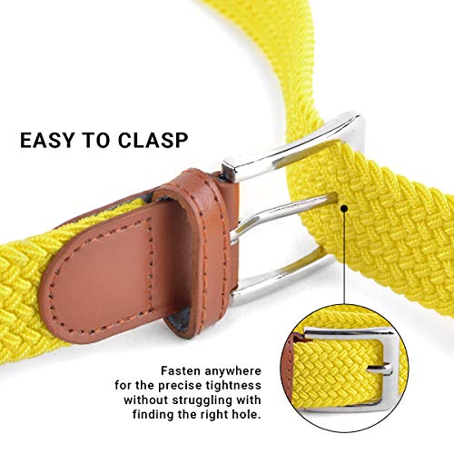 Umo Lorenzo Stretch Braided Woven Golf Belts without Holes, Elastic Casual Belts for Men and Women4