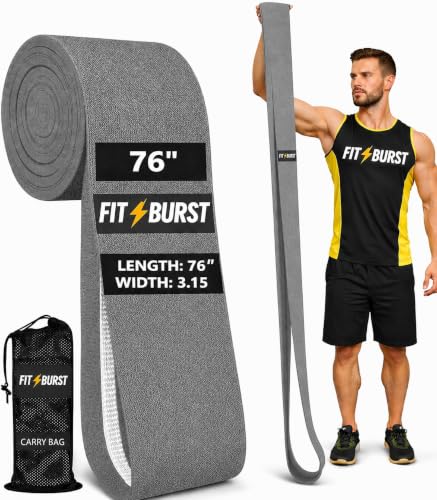 76-Inch Fabric Resistance Band for Full Body Workouts Wide Non-Slip 120 LB