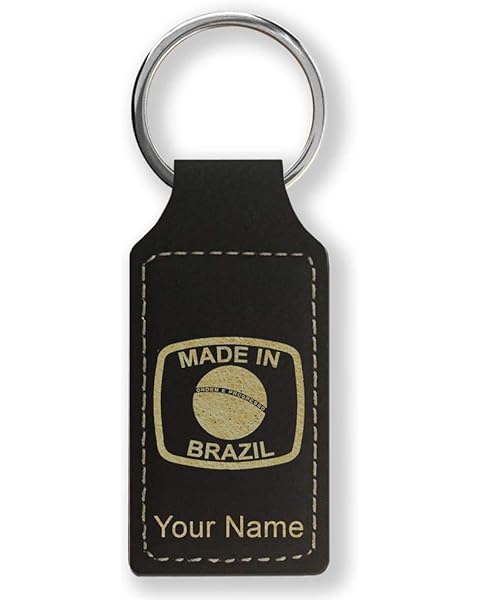 LaserGram Rectangle Keychain, Made in Brazil, Personalized Engraving Included