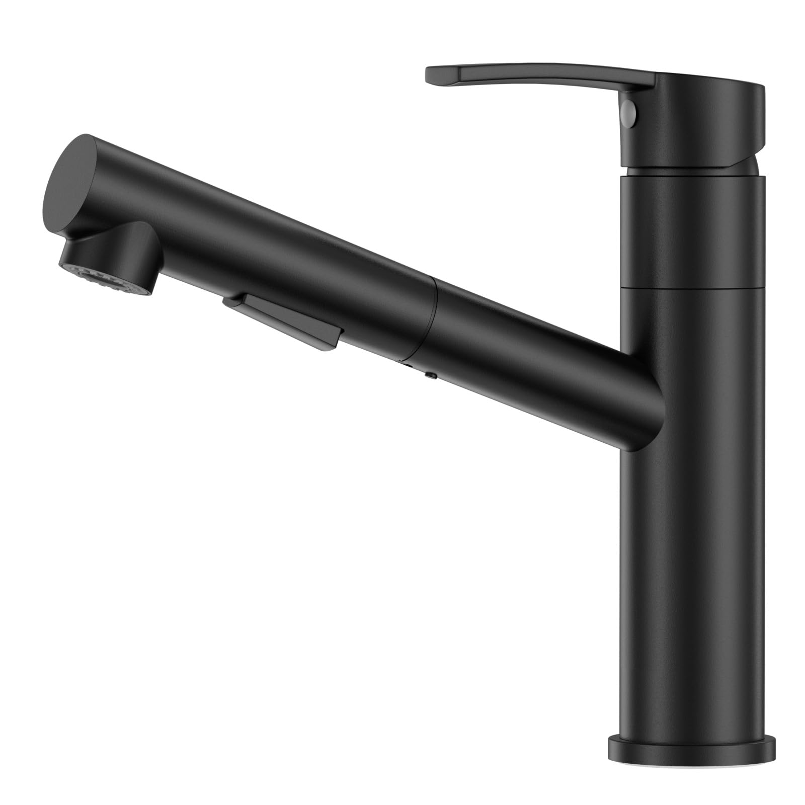 APPASO Wasserhahn Küche Schwarz, Hochdruck Küchenarmatur Ausziehbar, Spültischarmatur Küche mit 2 Strahlarte, 120° Drehbar, Edelstahl Schwarz