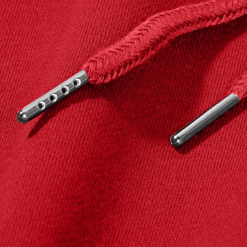 Long Sleeve Hoodies for Men Casual Loose Fit Solid Color Pullover Fall Comfy Workout Hooded Sweatshirt2