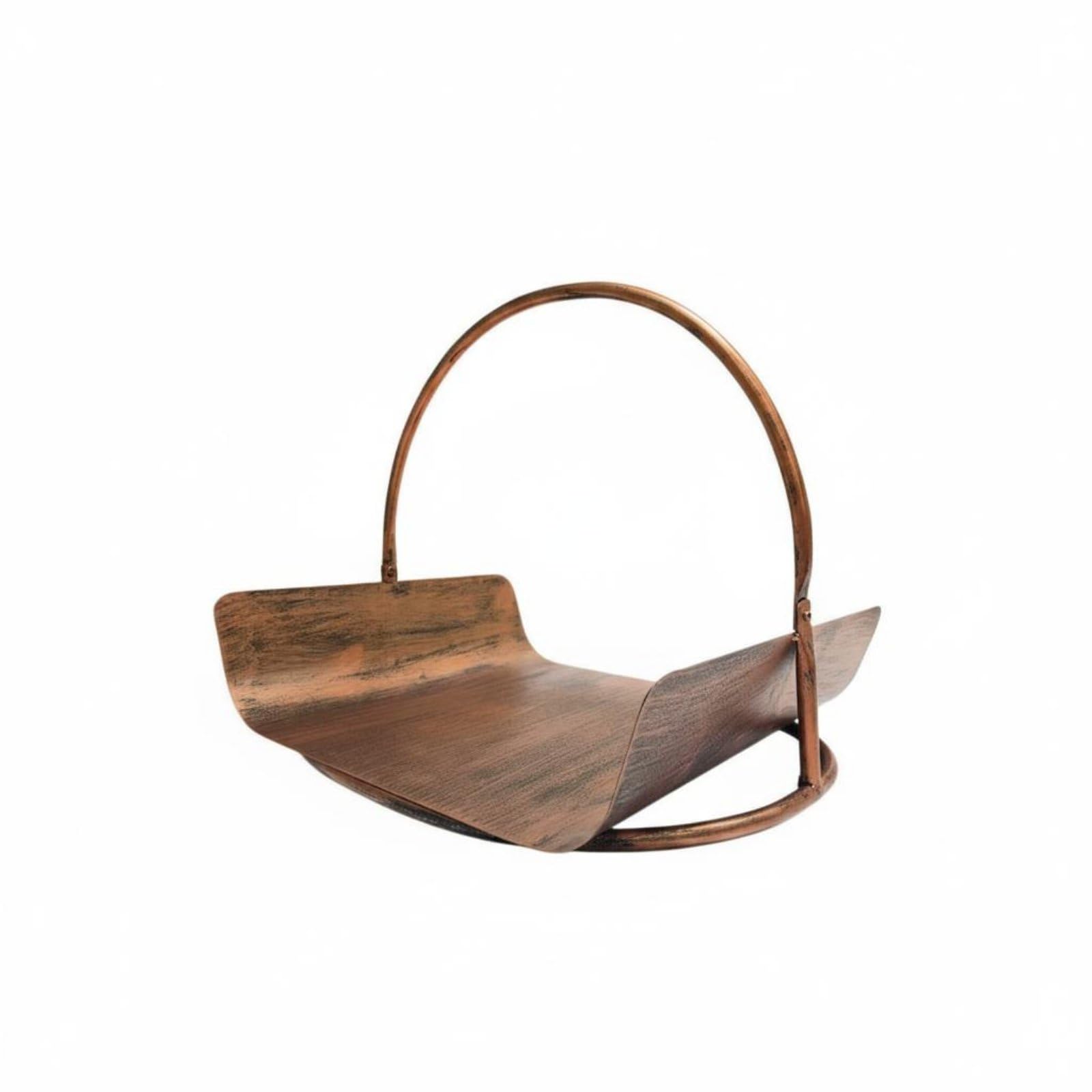 Decorative Finish Fireplace Wood Basket Easy to Carry Metal Firewood Rack Scrollwork Design Bronze Log Holder Compact Size for Indoor, Outdoor, Antique Bronze-image-48